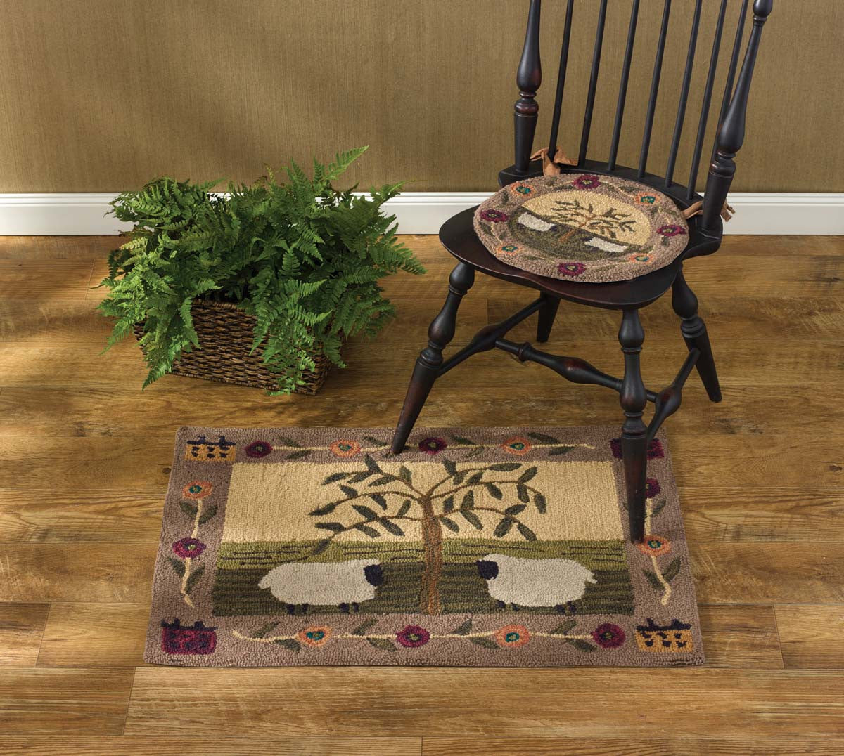 Primitive hooked chair pads sale