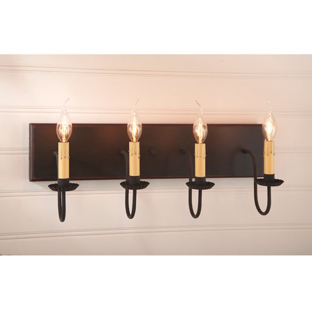 Four arm primitive vanity light in black