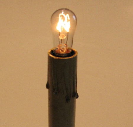 A round bulb with a warm glow. 230 volt/ 110 current mini bulb.