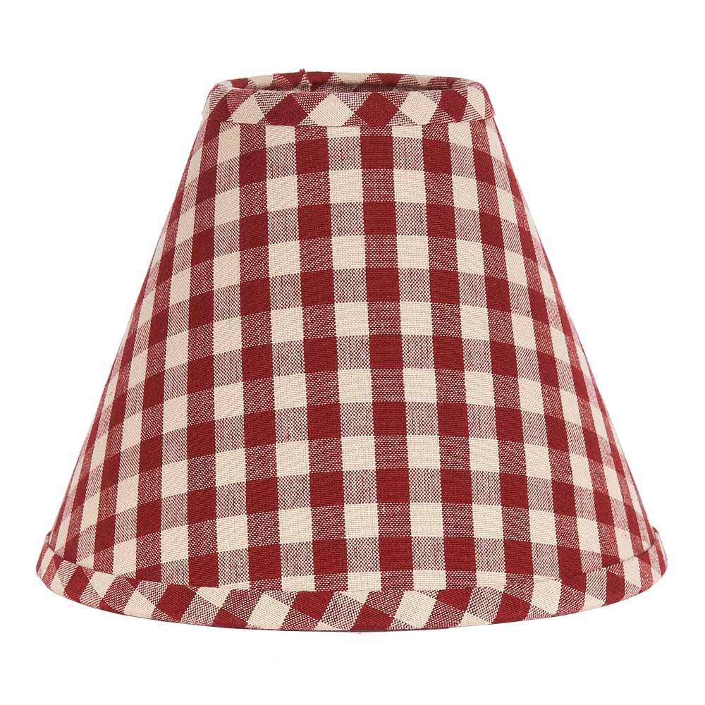 Heritage House Check Lampshade 10" Regular Clip Barn Red