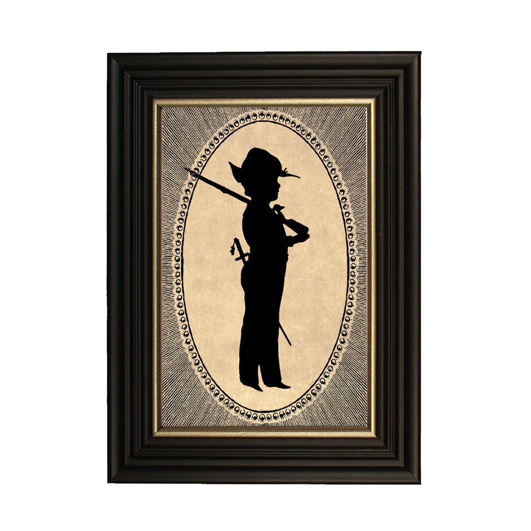 Colonial Boy with Rifle Printed Silhouette