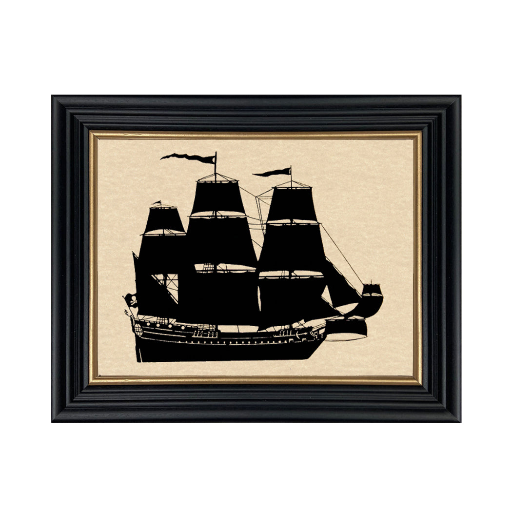 Adventure Galley Framed Paper Cut Silhouette