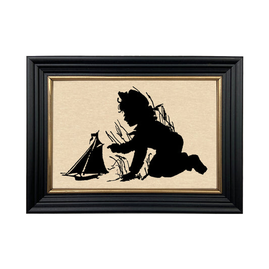 Pond Play Framed Paper Cut Silhouette
