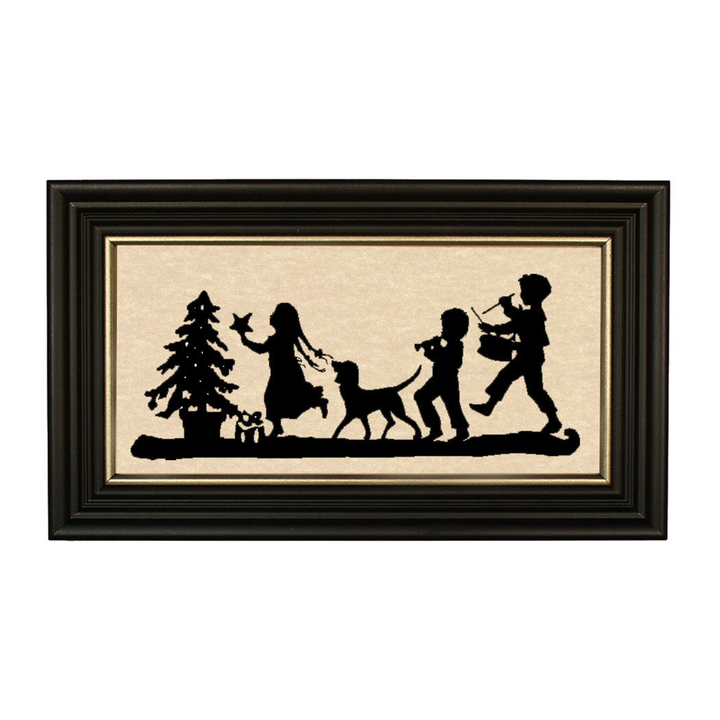 Deck the Tree Framed Paper Cut Silhouette