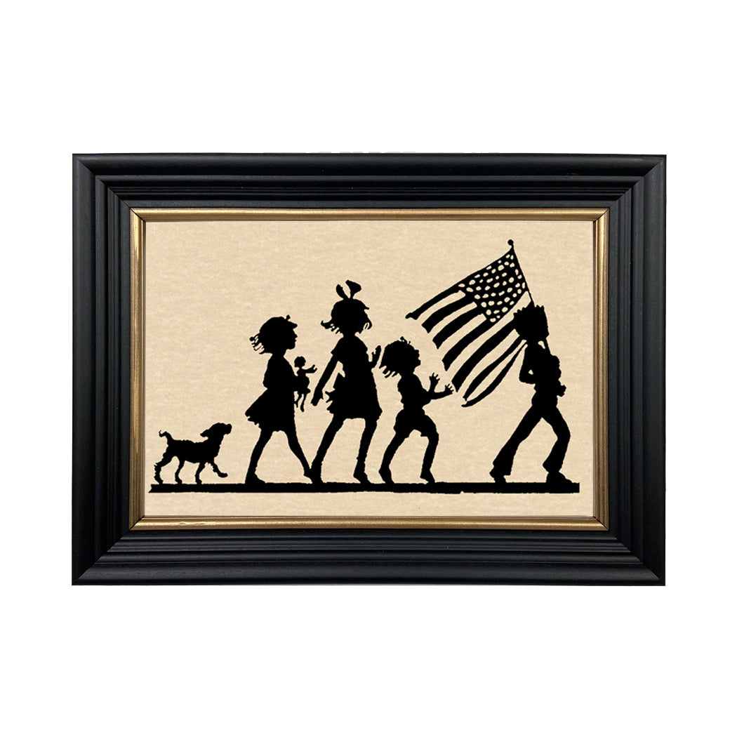 4th of July Parade Framed Paper Cut Silhouette