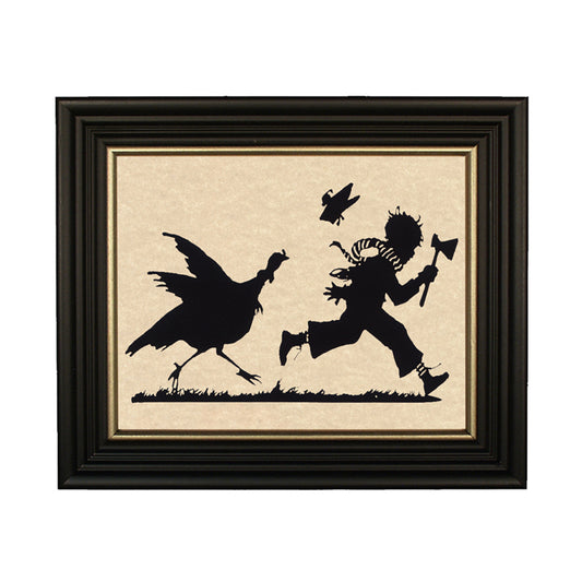Thanksgiving Dinner Chase Paper Cut Silhouette