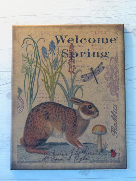 11X14 WELCOME SPRING GARDEN CANVAS PRINT