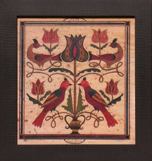 Birds and Tulips Fraktur