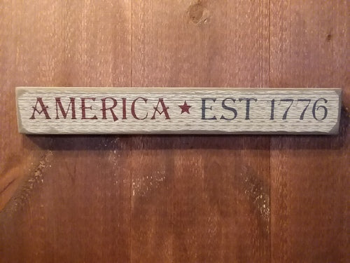 America Est. 1776 Wood Sign