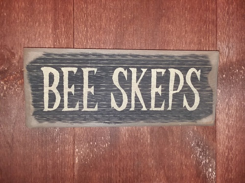 Bee Skeps Wood Sign