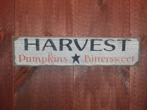 Harvest Pumpkins Bittersweet Wood Sign