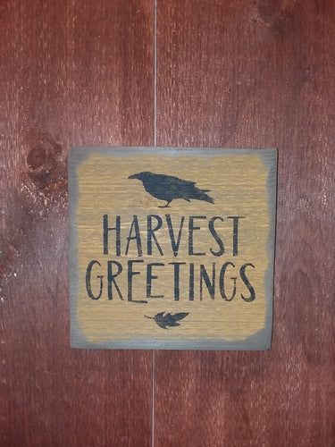 Harvest Greetings Wood Sign