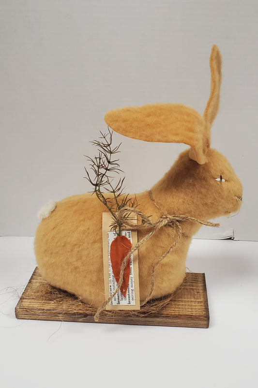 Bunny on Wooden Base