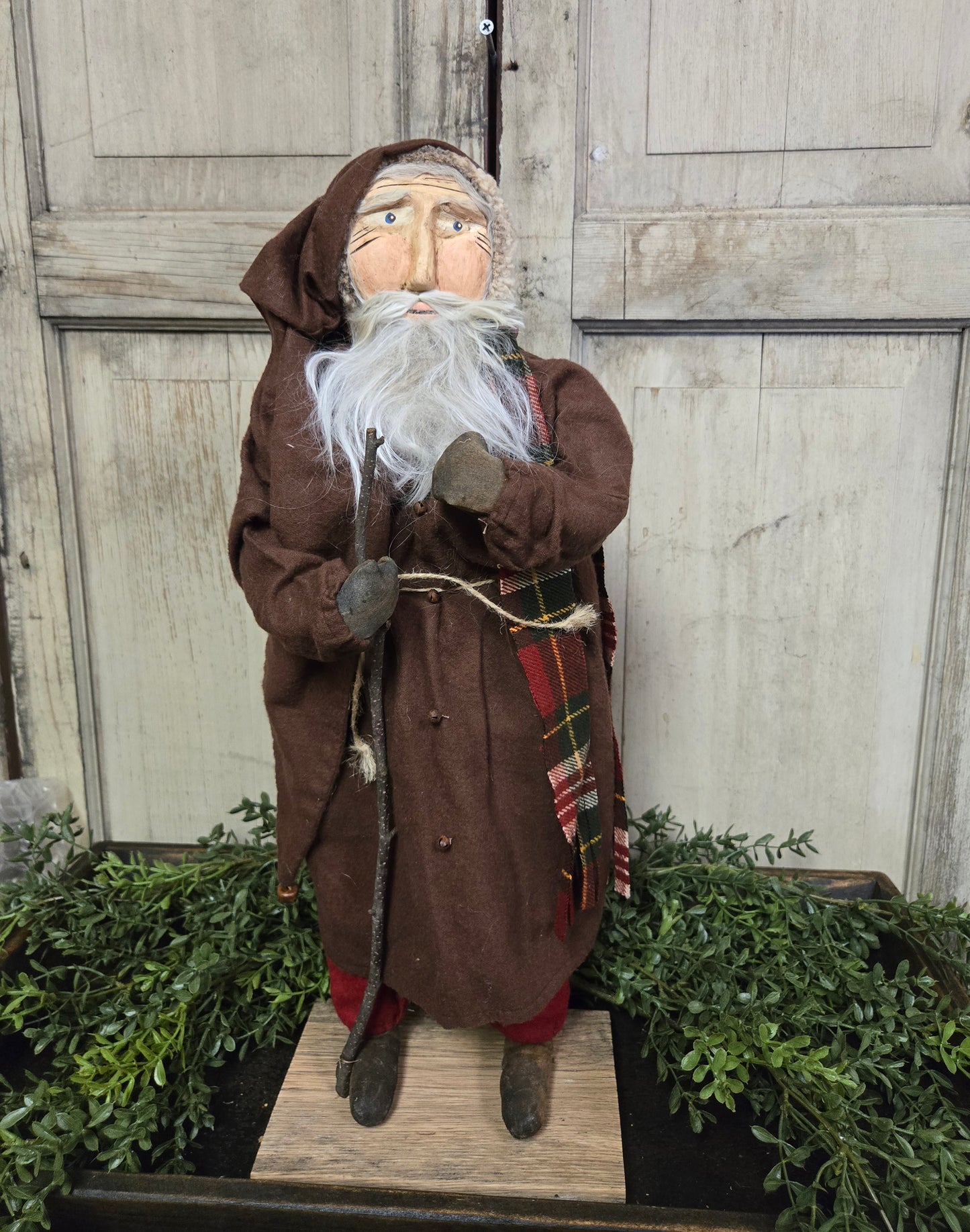 Primitive Santa with Walking Stick