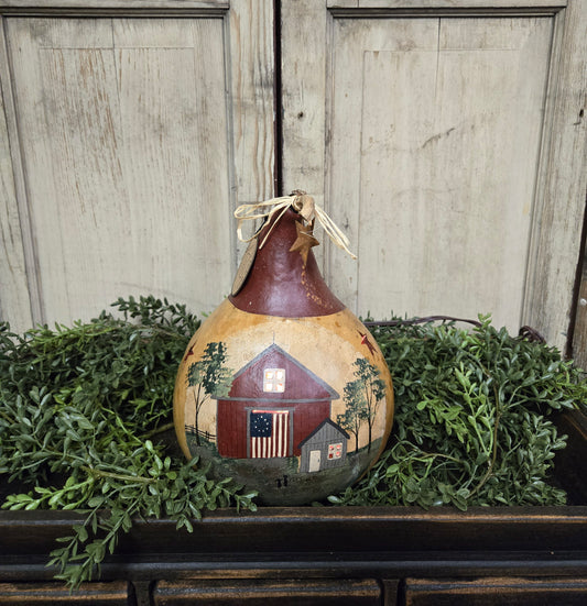 Country Pride Primitive Lighted Gourd