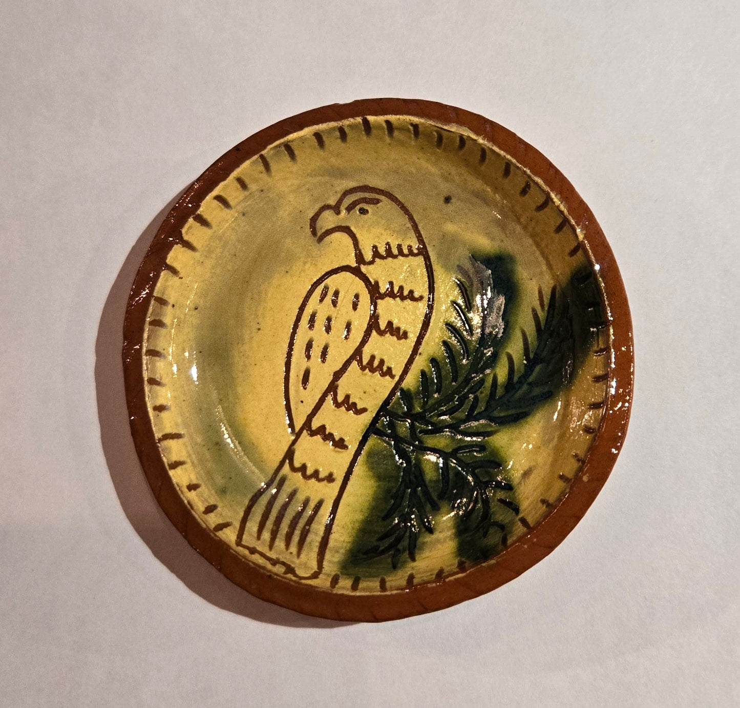 2 1/2" Sgraffito Pottery Plate