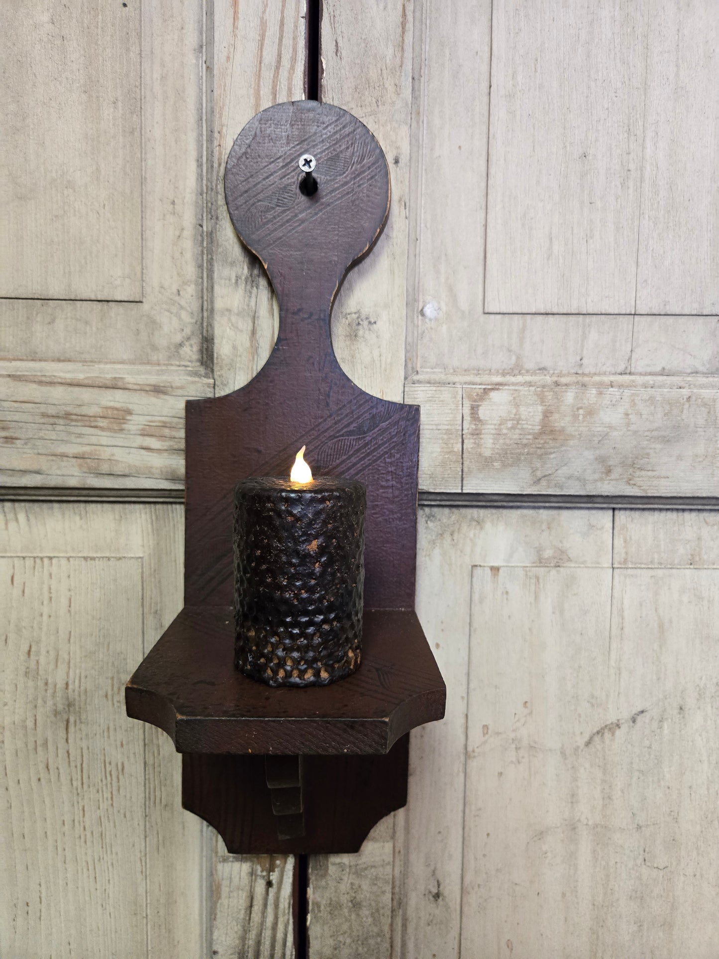 Combed Wooden Sconce