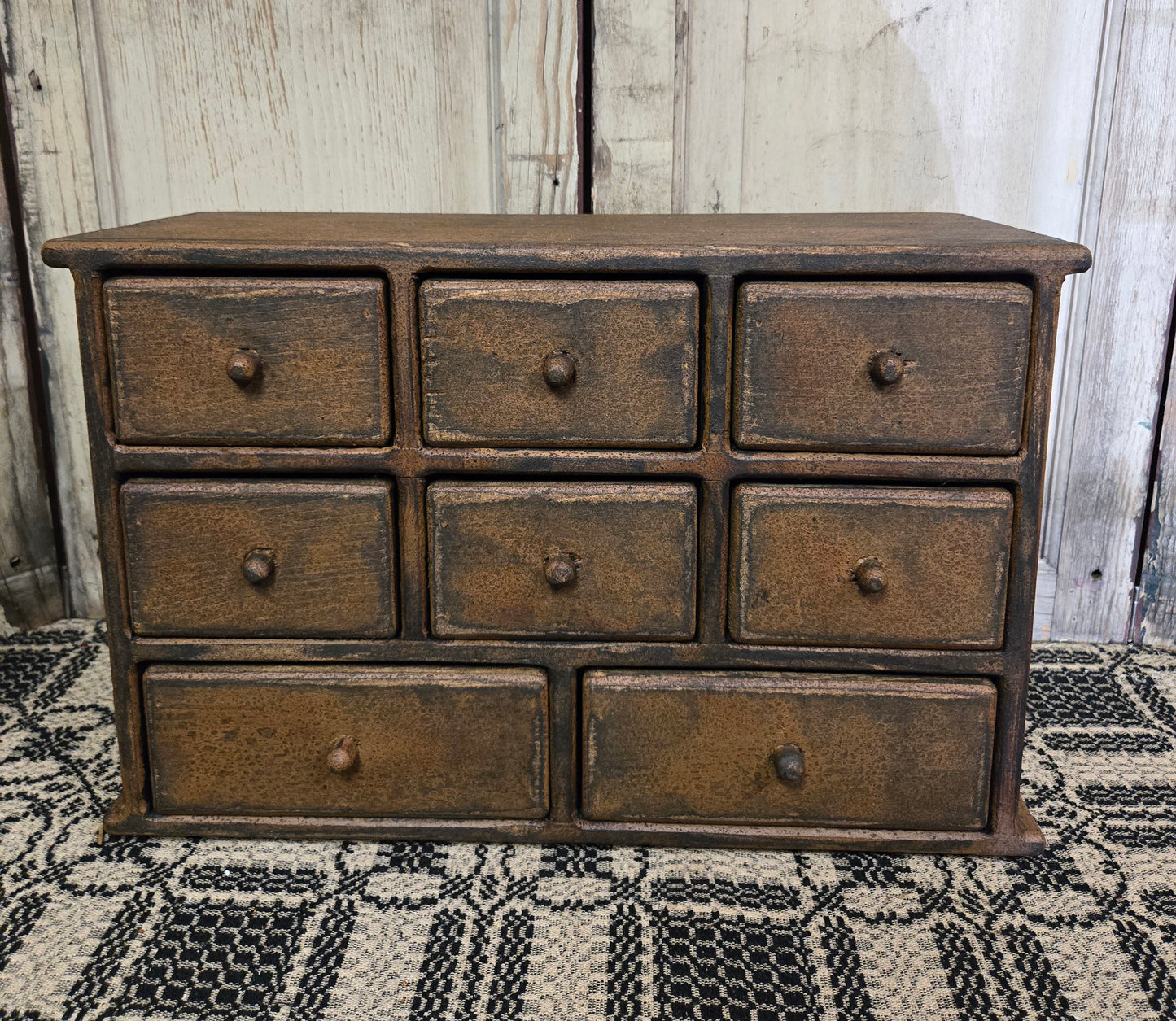 Collection of Primitive Eight Drawer Apothecary Cabinets