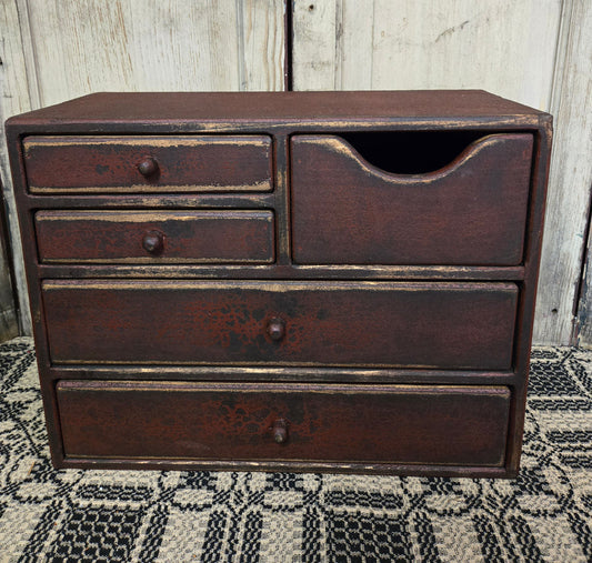 Primitive Colonial Keeper Cubby - Burgundy