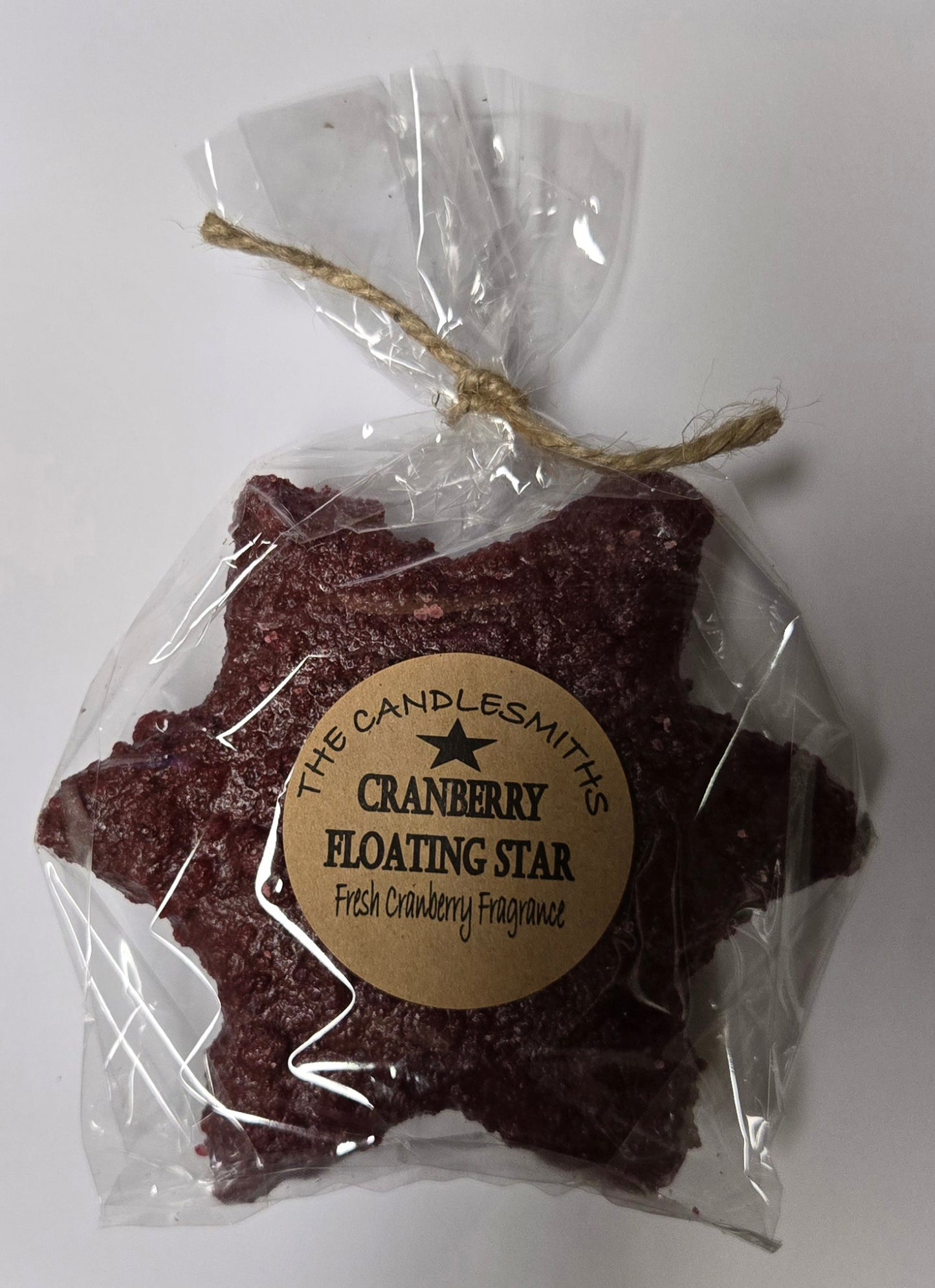 CRANBERRY LARGE STAR FLOATING CANDLE