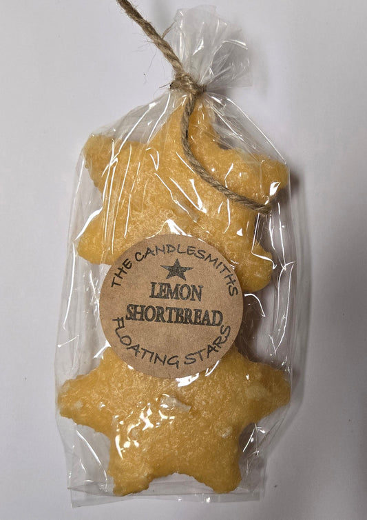 Lemon Shortbread Small Star Floating Candle Two Pack