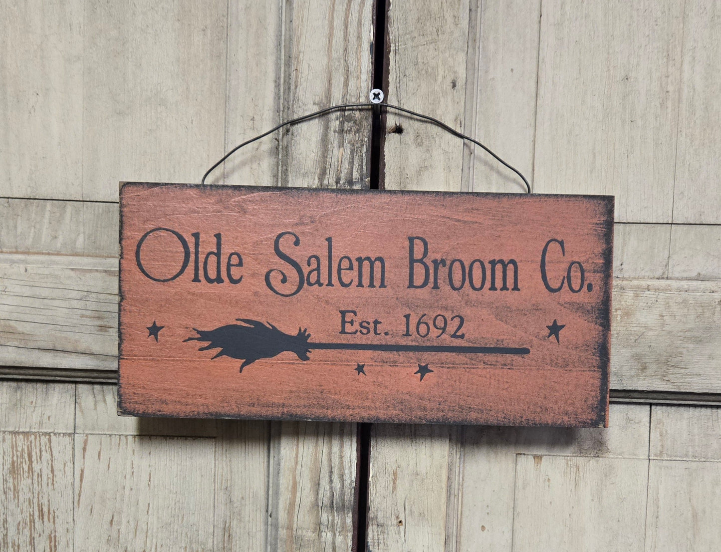 Olde Salem Broom Co. Wood Sign