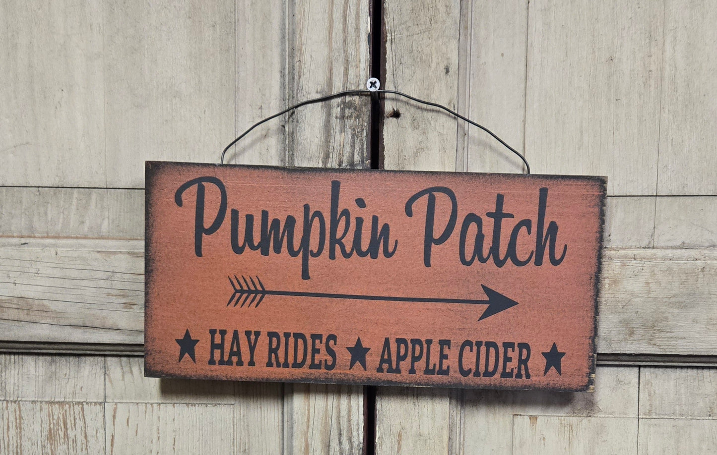 Pumpkin Patch Hay Rides Apple Cider Wood Sign