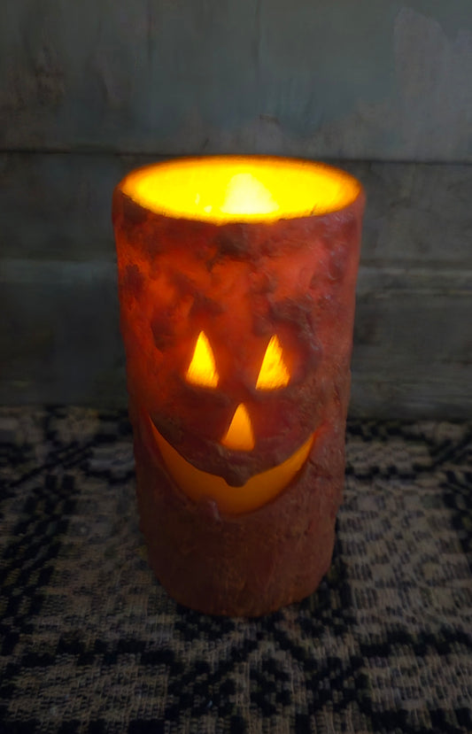 Jack O' Lantern Votive Timer Pillar