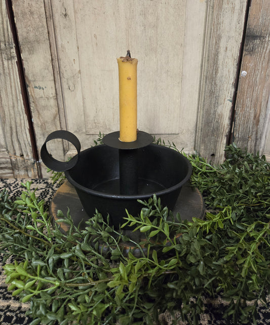 Tapered Pan Candle Holder in Textured Black