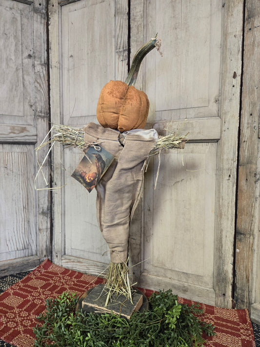 Primitive Pumpkin Head Scarecrow