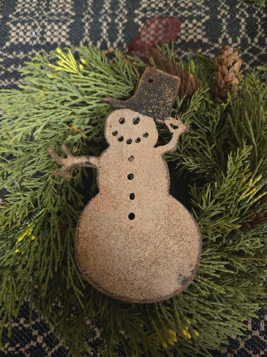 Primitive Snowman Ornament