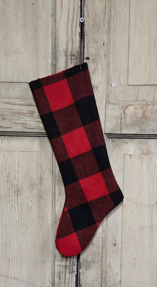 Red and Black Buffalo Check Stocking