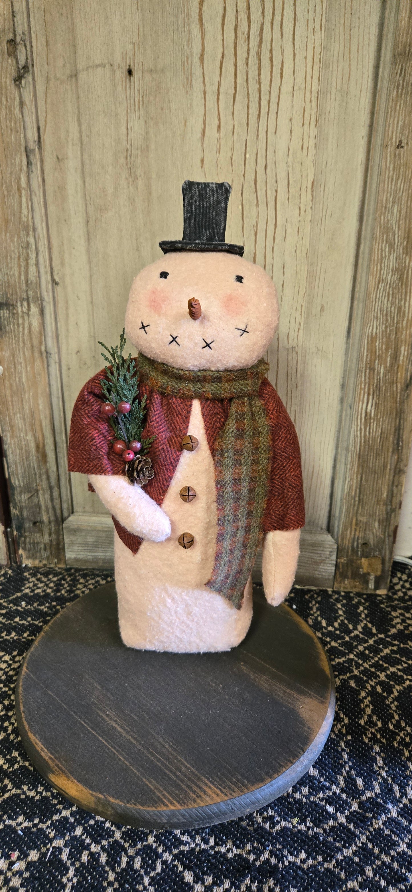 Primitive Snowman with Top Hat