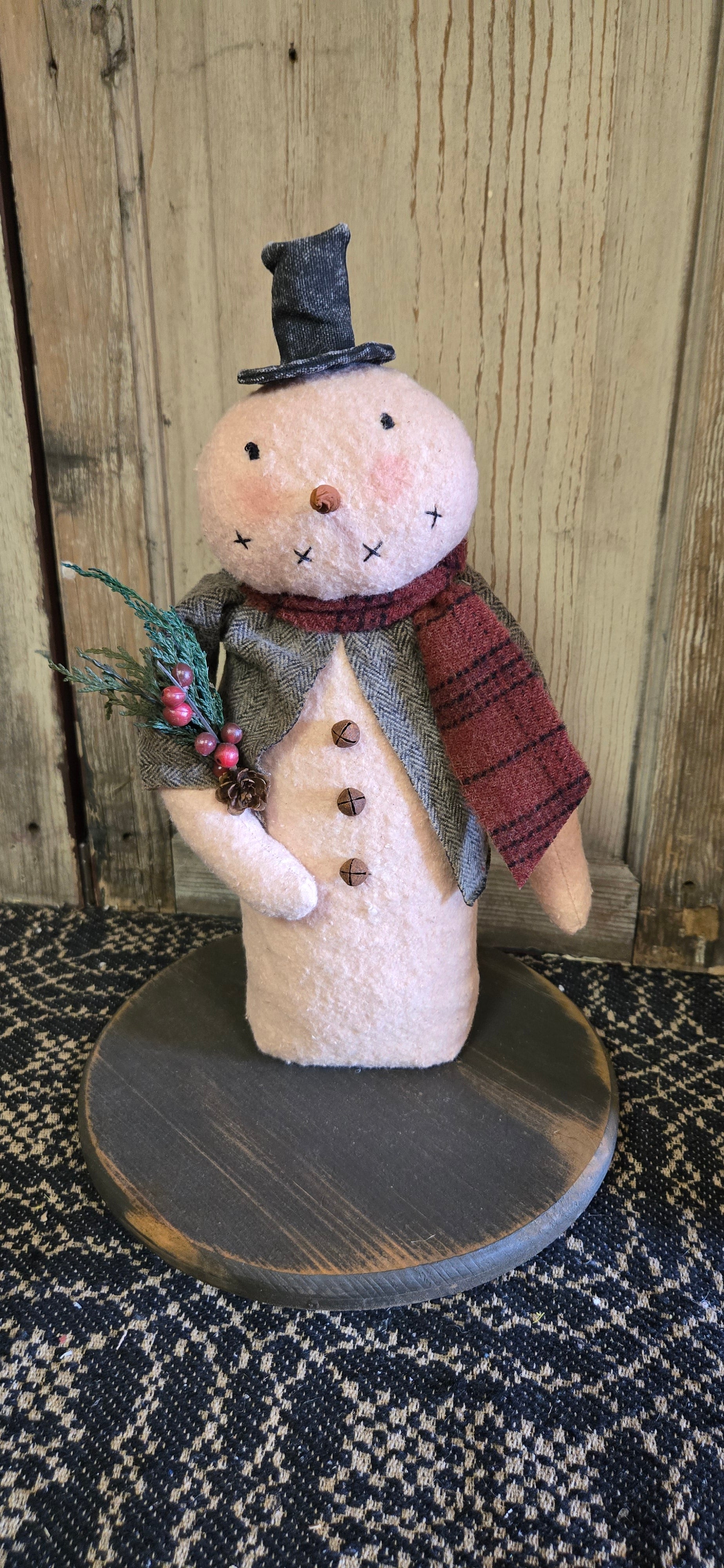 Primitive Snowman with Top Hat