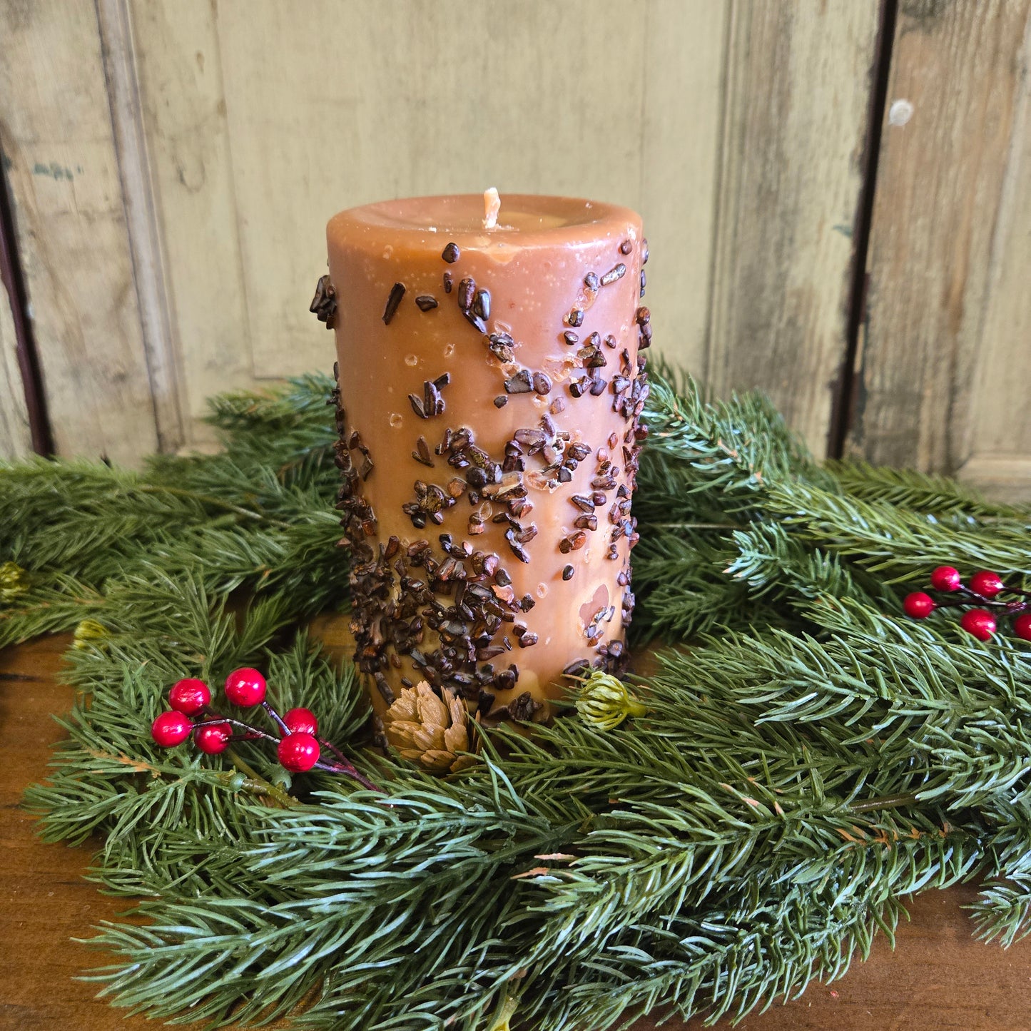 Log Cabin 3 x 6 Pillar Candle