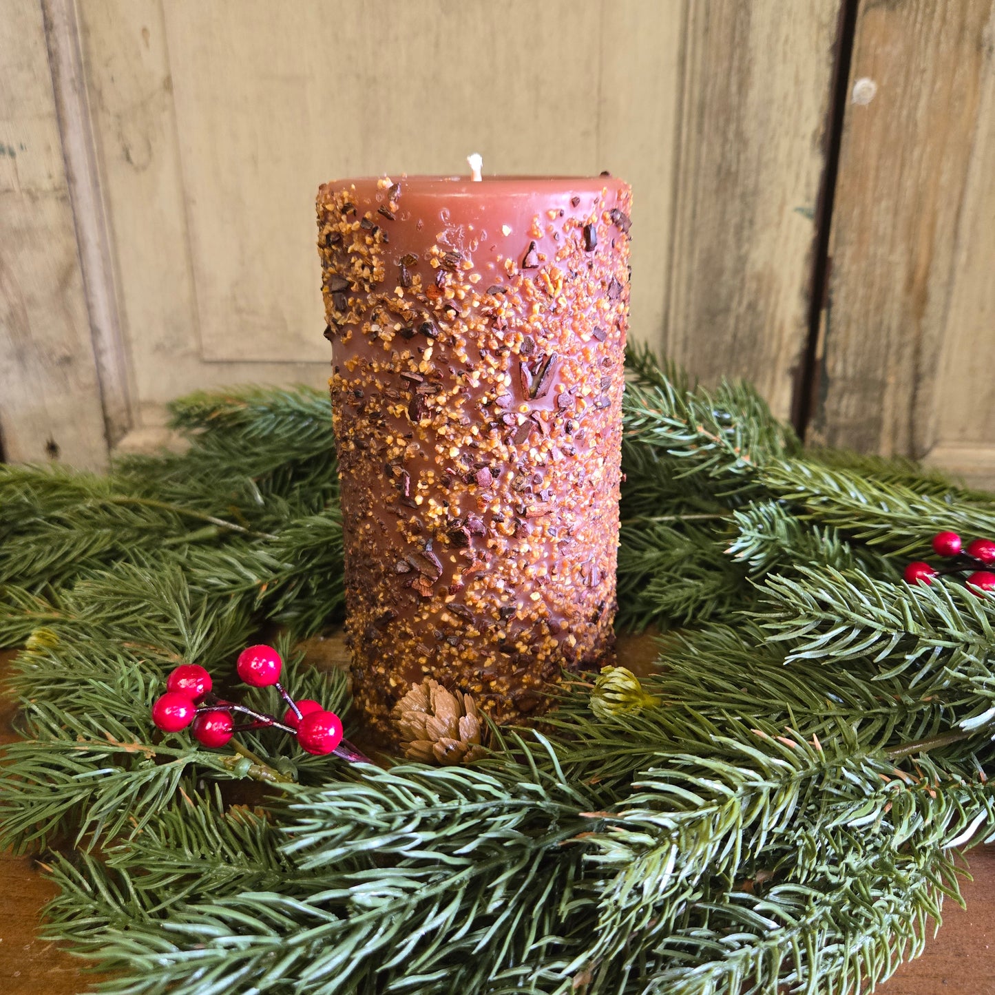 Orange Clove Pillar Candle 3 x 6