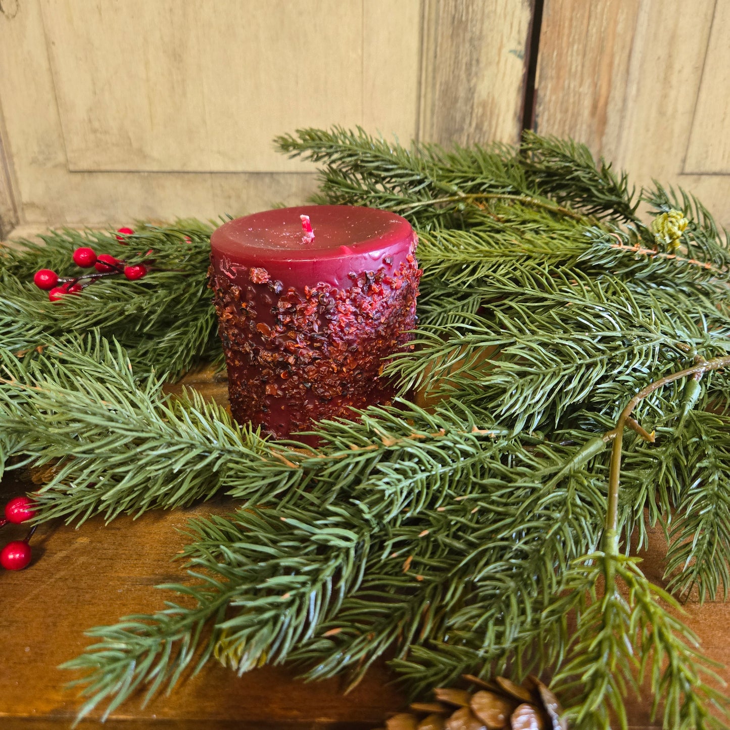 Cranberry Relish Pillar Candle 3" x 3"