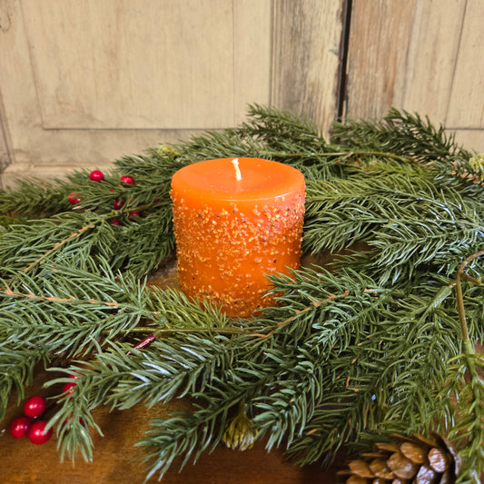 Orange Peel Pillar Candle 3" x 3"