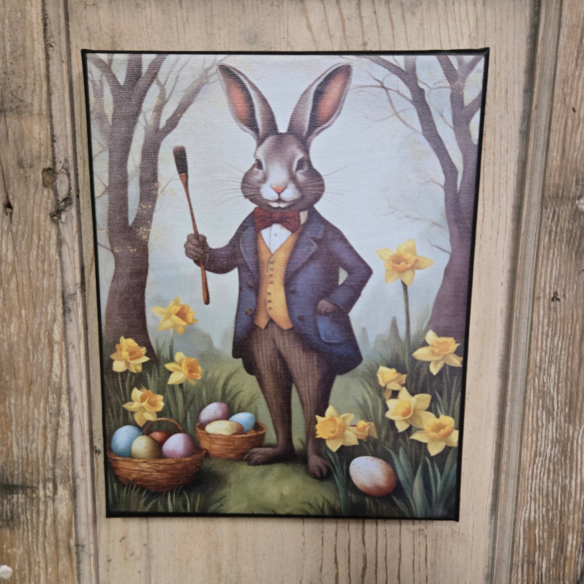 Bunny with Easter Egg Baskets Canvas Print