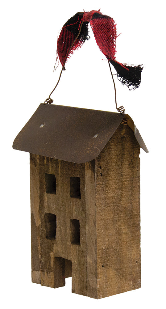 Rustic Primitive Saltbox Ornament