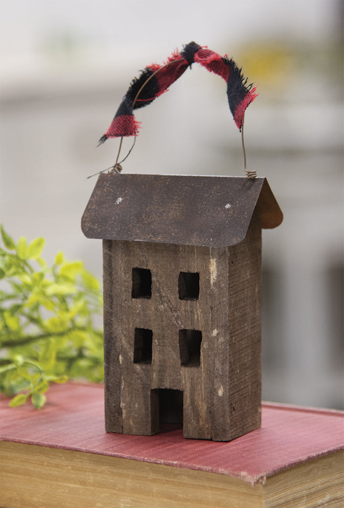 Rustic Primitive Saltbox Ornament