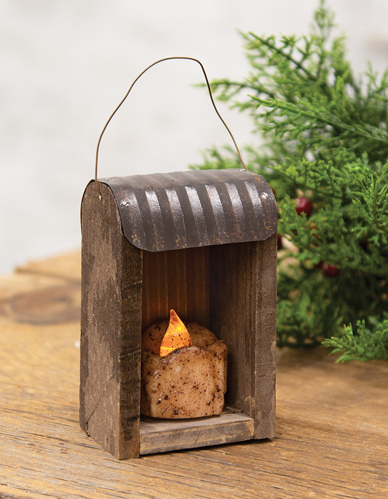 Tin Roof Tealight Hut Ornament