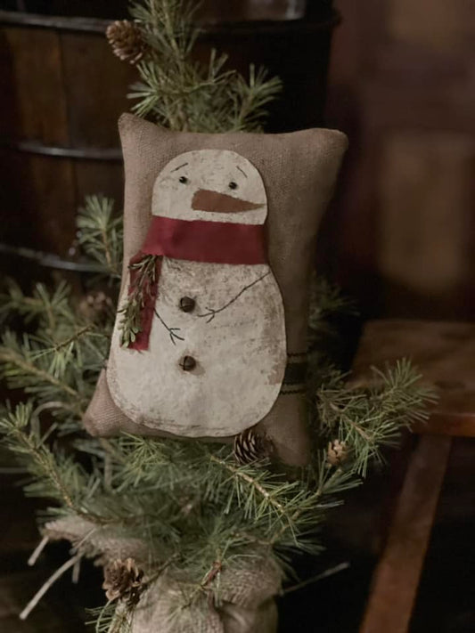 Primitive Snowman Pillow