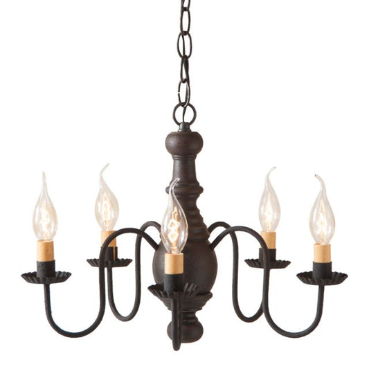 Lancaster Wooden Chandelier in Americana Black