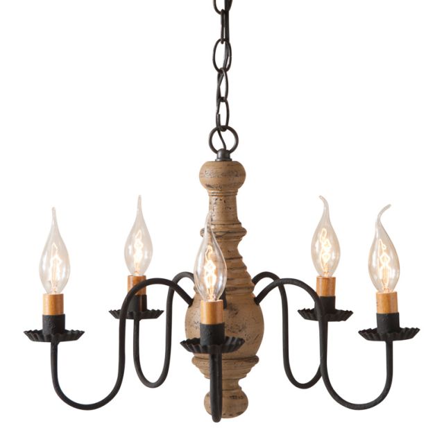 Lancaster Wooden Chandelier in Americana Pearwood