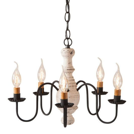 Lancaster Wooden Chandelier in Americana White