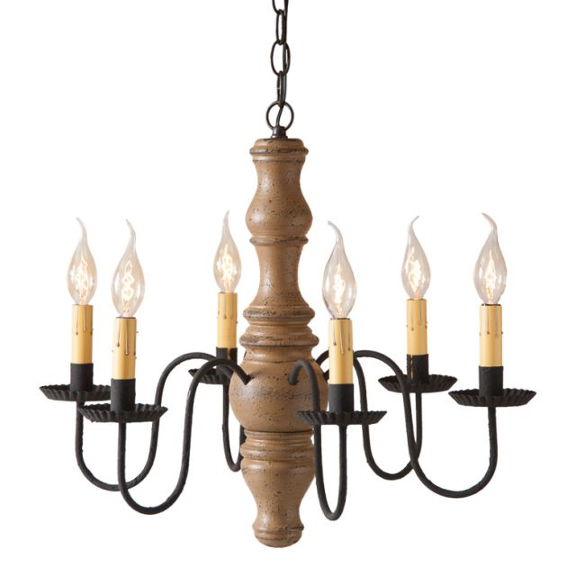 Gettysburg Wooden Chandelier in Americana Pearwood