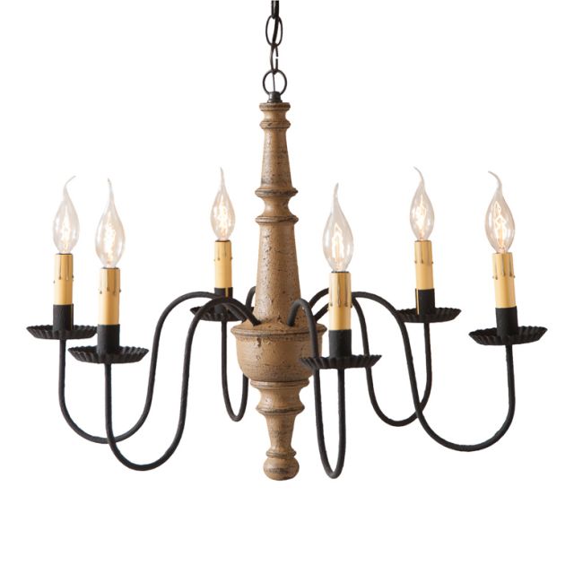 Harrison Wood Chandelier in Americana Pearwood