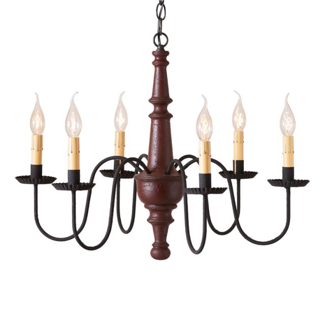 Harrison Wooden Chandelier in Americana Red