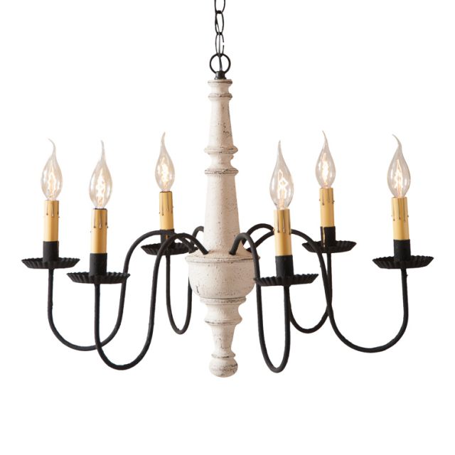 Harrison Wooden Chandelier in Americana White